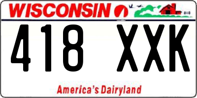 WI license plate 418XXK