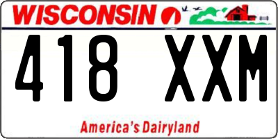 WI license plate 418XXM