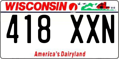 WI license plate 418XXN