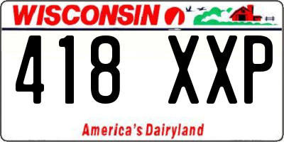 WI license plate 418XXP