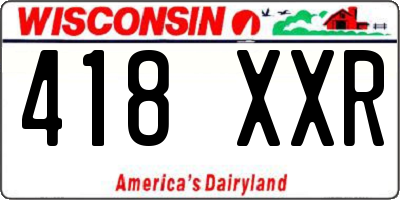 WI license plate 418XXR