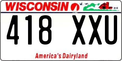 WI license plate 418XXU