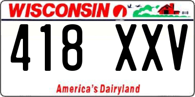 WI license plate 418XXV