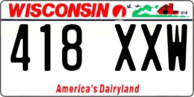WI license plate 418XXW
