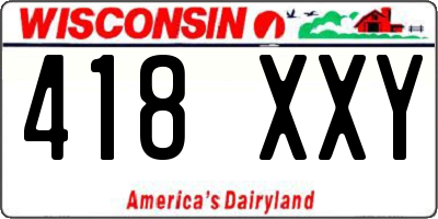 WI license plate 418XXY