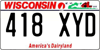WI license plate 418XYD