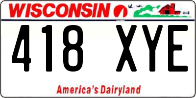 WI license plate 418XYE