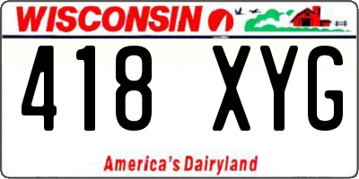 WI license plate 418XYG