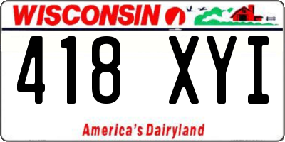 WI license plate 418XYI