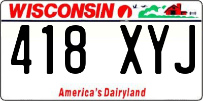 WI license plate 418XYJ