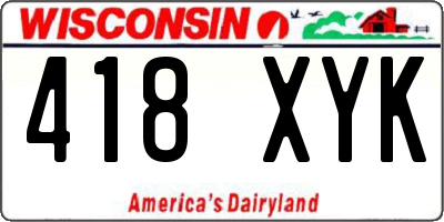 WI license plate 418XYK