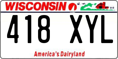 WI license plate 418XYL