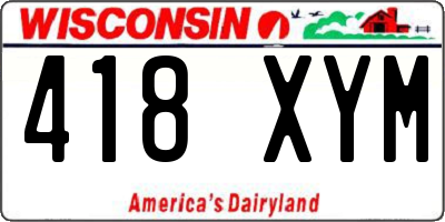 WI license plate 418XYM