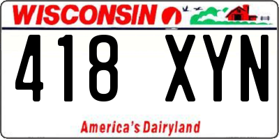 WI license plate 418XYN