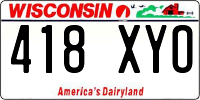 WI license plate 418XYO