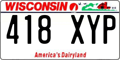 WI license plate 418XYP