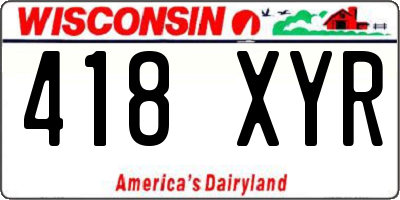 WI license plate 418XYR
