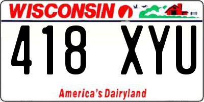 WI license plate 418XYU