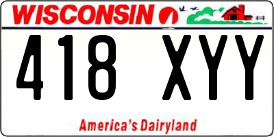 WI license plate 418XYY