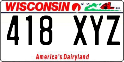 WI license plate 418XYZ