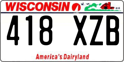 WI license plate 418XZB