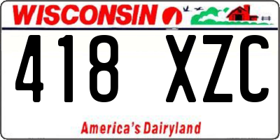 WI license plate 418XZC