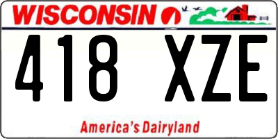 WI license plate 418XZE