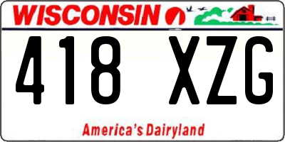 WI license plate 418XZG