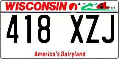 WI license plate 418XZJ
