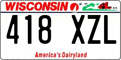 WI license plate 418XZL
