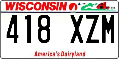 WI license plate 418XZM