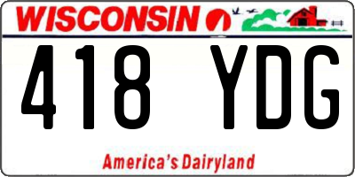 WI license plate 418YDG