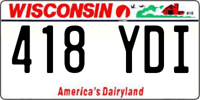 WI license plate 418YDI