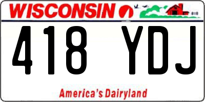 WI license plate 418YDJ