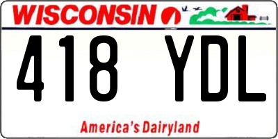 WI license plate 418YDL