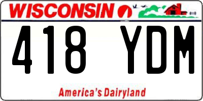 WI license plate 418YDM
