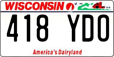 WI license plate 418YDO