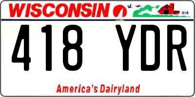 WI license plate 418YDR