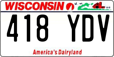WI license plate 418YDV