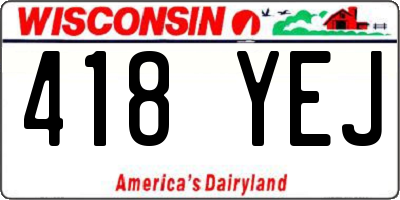 WI license plate 418YEJ