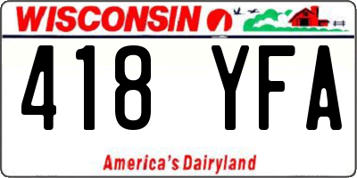 WI license plate 418YFA