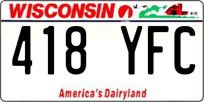 WI license plate 418YFC