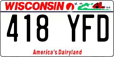WI license plate 418YFD