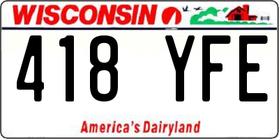 WI license plate 418YFE