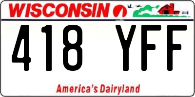 WI license plate 418YFF