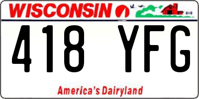 WI license plate 418YFG