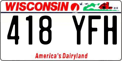 WI license plate 418YFH
