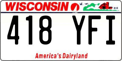 WI license plate 418YFI