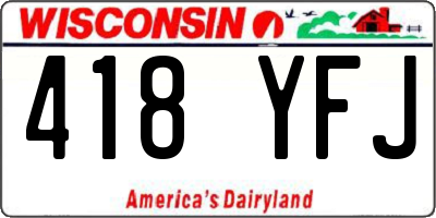 WI license plate 418YFJ