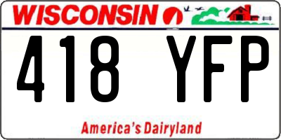 WI license plate 418YFP